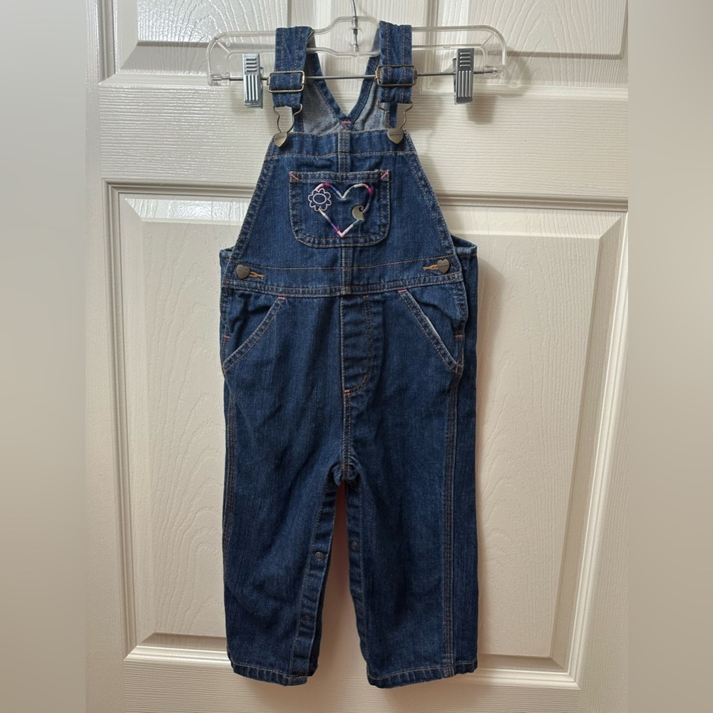 Carhart Girls 24 Months Denim Overalls